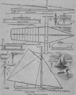 ICE BOAT, ANTIQUE WORKING PLANS FOR ICE BOAT FROM 1880  