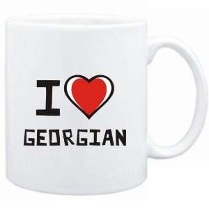 Mug White I love Georgian  Languages 
