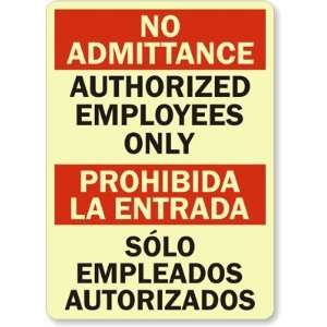  No Admittance / Prohibida La Entrada Authorized Employees 