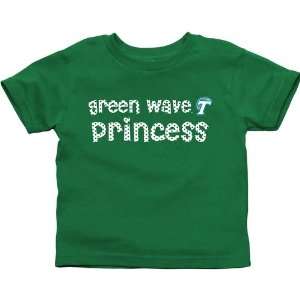  Tulane Green Wave Toddler Princess T Shirt   Green Sports 
