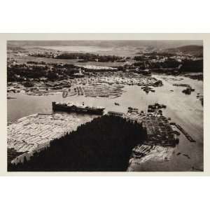  1930 Kramfors Sawmill Logs Angermanalven River Sweden 