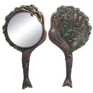 Art Nouveau   Mermaid Hand Mirror Collectible Figurine  