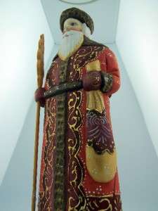 Hand Carved Russian Father Christmas Santa Claus Statue  