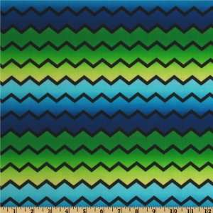   Grow Up Zig Zag Blue/Green Fabric By The Yard Arts, Crafts & Sewing