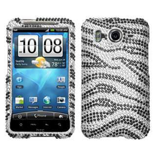   Inspire 4G Cell Phone Black White Zebra Full Bling Stone Case Cover