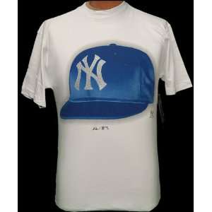   Large MLB New York NY Yankees White Bling logo Cap S/S T shirt XL