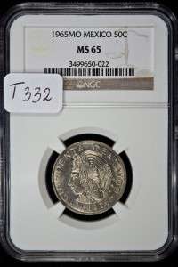 1965 MO Mexico 50 Centavos NGC MS 65 UNC T332  