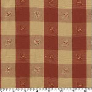  56 Wide Jacquard Little Bee Rust Fabric By The Yard 