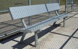 Commercial Outdoor Portable Aluminum Plank Sport Park Bench 8 Black 