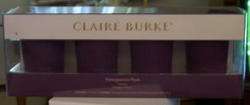 Claire Burke Votive Candles   Pomegranate Plum   NIB  