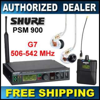 Shure PSM 900 P9TR25CL G7 w/425CL Earphones 506 542 MHz  