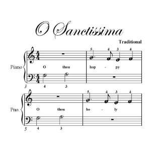   Sanctissima Easiest Beginner Piano Sheet Music Christmas Carol Books