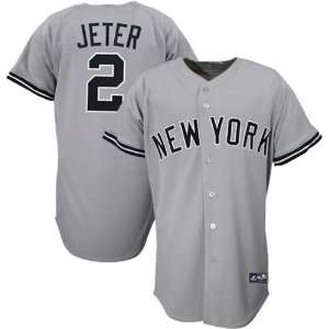   Derek Jeter New York Yankees #2 Youth Replica Screen Jersey   Gray
