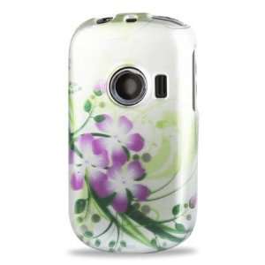   112 Silver W/Purple Flowers & Green Stems Cell Phones & Accessories