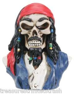 Skull & Skeleton Captain Jack Sparrow Pirate Skull Bust  