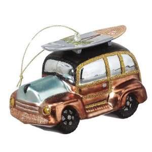  Woody Car with Surfboard Christmas Ornament Sports 