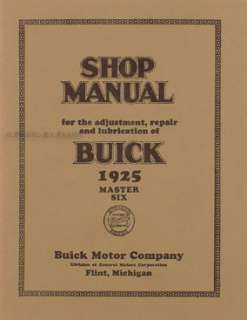 1925 Buick Master 6 Repair Shop Manual 25  