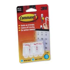  3M  Command Adhesive Micro Utility Hooks, Plastic, White 
