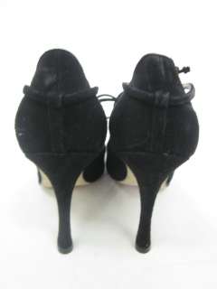 MANOLO BLHNIK Black Suede Tie Ankle Heels Pumps Sz 36 6  