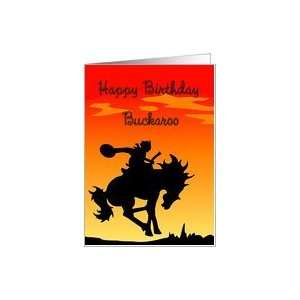    Happy Birthday Buckaroo Cowboy Silhouette Card Toys & Games