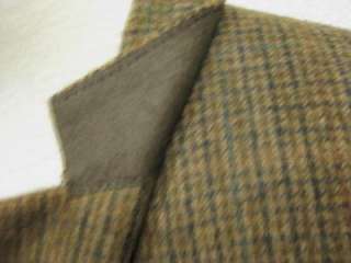 Brooks Brothers Camel Hair Brown Plaid Houndstooth Sports Jacket w 