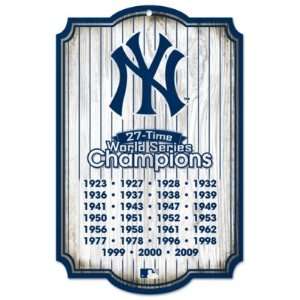  New York Yankees Wood Sign   27 Time Champion