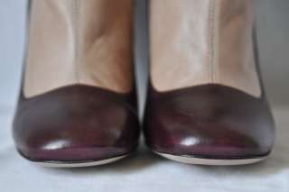 PRADA Bi Color Tall Stretch Boot Mary Jane Leather Pump High Heel 2011 