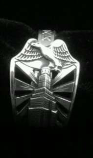   ART DECO EAGLE ON EMPIRE STATE BUILDINGSTERLING SPOON RING SZ 5 9