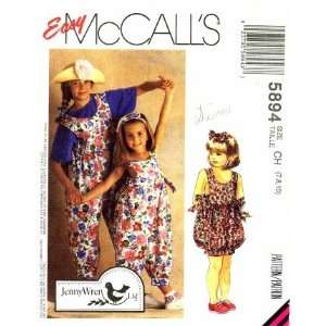  McCalls 5894 Sewing Pattern Girls Jumpsuit Headband Sock 