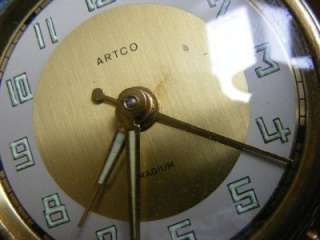 VINTAGE ALARM CLOCK DESK ARTCO RADIUM ART DECO CLOCK FOR PARTS OR 
