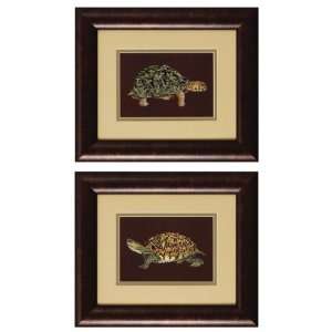  Turtle Tortoise Wall Art Set of 2 Framed Glass
