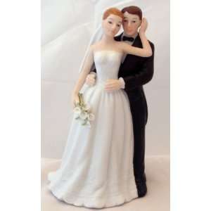    Porcelain Calla Lily Bride and Groom Cake Top