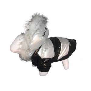  Pet Life Stripe Dog Parka White & Black Size Small Pet 