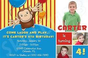 Custom Personalized Curious George Invitations  