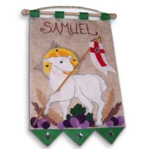  First Communion Banner Kit   Lamb, Green (Illuminated Ink 