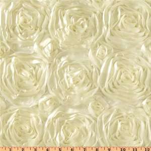 58 Wide Splenda Satin Ribbon Rosette Ivory Fabric By The 