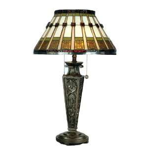  Lifestyles Series Abbey Panel Tiffany Glass Table Lamp 