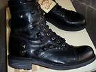 DIESEL BOOT YELL MEN BLACK LEATHER SZ 6 DISTRESSED COVERED STUDDED 