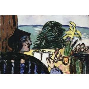 FRAMED oil paintings   Max Beckmann   24 x 16 inches   Woman Reading 
