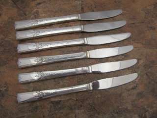 Oneida KING ARTHUR   Set of 6 Dinner Knives   Wm A Rogers Silverplate 