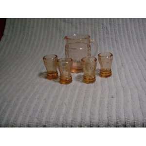  Pink Glass Childs Water Set 