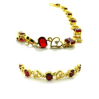   Jewelry RED RUBY YELLOW GP TENNIS BRACELET HAND CHAIN JEWELRY  