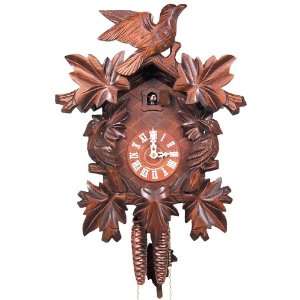  German Carved Chalet Clock Walnut Finish
