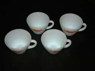 Vintage Fire King Primrose Tea Cups Lot of 4 Milk Glass  