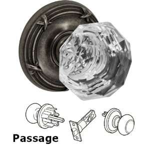  Passage crystal clear knob with ribbon & reed rose in 