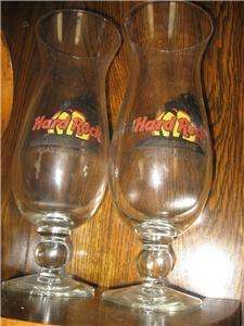 Two Hard Rock Cafe Gatlinburg Hurricane Glasses  