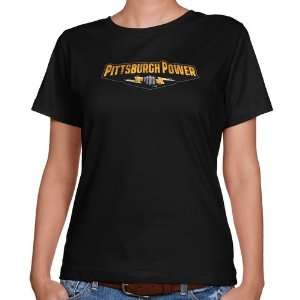  Pittsburgh Power Ladies Black Distressed Logo Vintage 