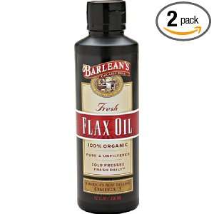  Barleans Organic Oils Fresh Flax Oil, 12 Ounce Bottles 