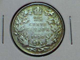 1930 twenty five cents Canada a nice coin  