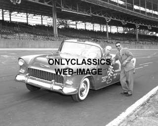 1955 CHEV BEL AIR PACE CAR & TONY HULMAN INDY 500 PHOTO  